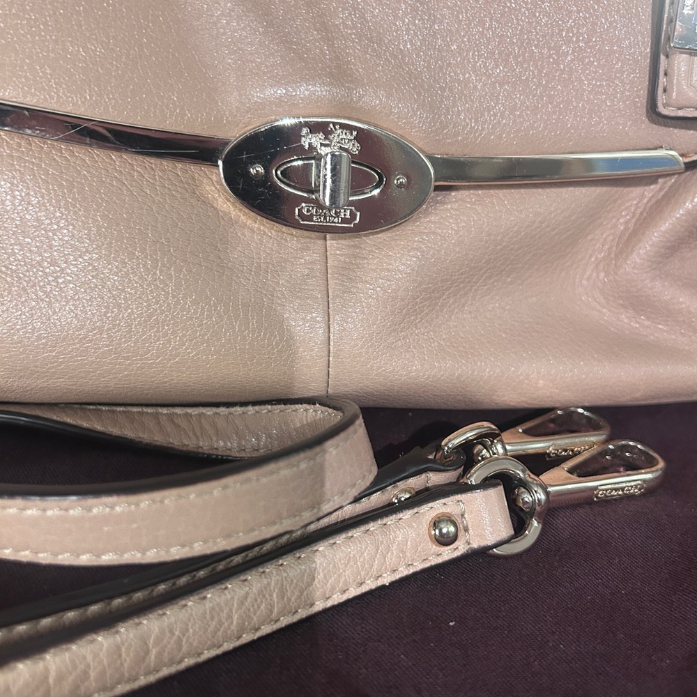 Coach Beige Leather Satchel - Picture 2 of 9